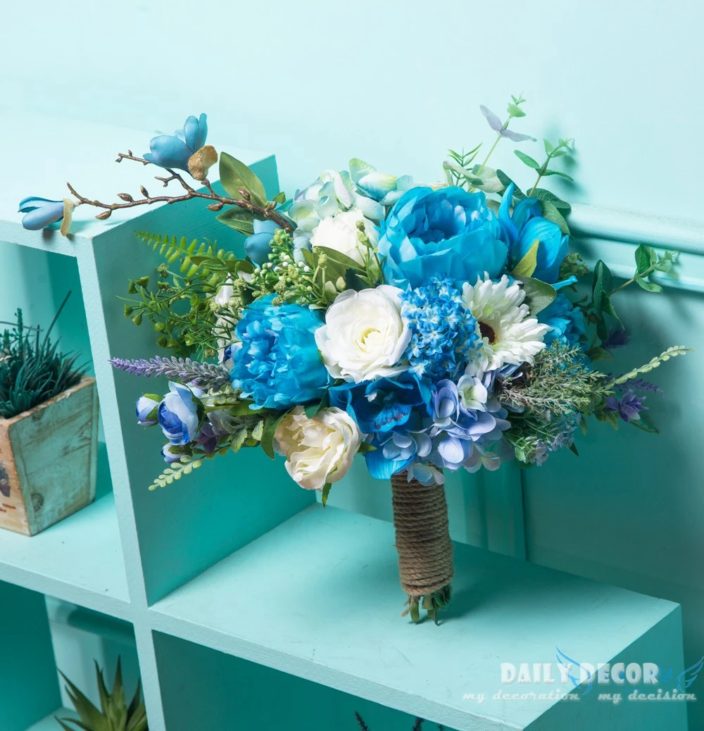big size ! new Beautiful Handmade Artificial Flowers bouquet for Bride 28cm Bridal Wedding Bouquets blue color Ramo De Novia
big size ! new Beautiful Handmade Artificial Flowers bouquet for Bride 28cm Bridal Wedding Bouquets blue color Ramo De Novia