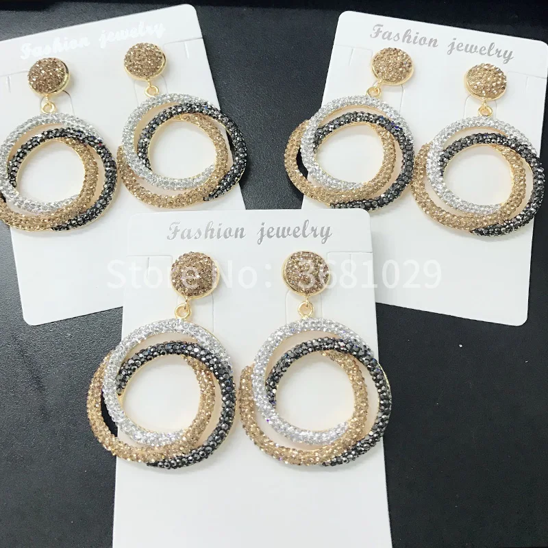 Round three ring hollow out dinner earrings long - style rhinestone ultra - flashy glamour of high - style celebrities retro
Round three ring hollow out dinner earrings long - style rhinestone ultra - flashy glamour of high - style celebrities retro