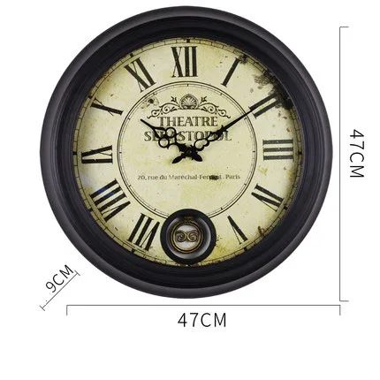 Retro European Living Room Creative Retro Fashion Wall Clock Bar Cafe Mute Art Pendulum Clock Wall Decorations Ornaments
Retro European Living Room Creative Retro Fashion Wall Clock Bar Cafe Mute Art Pendulum Clock Wall Decorations Ornaments