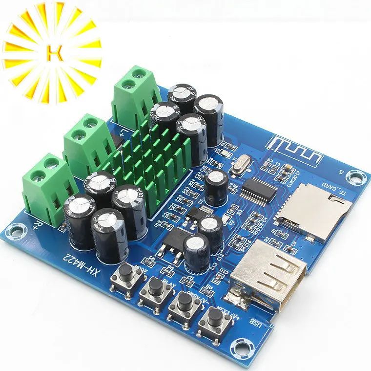 XH-M422 DC12-24V TPA3116D2 50 Вт + 50 Вт плата усилителя Bluetooth 4,0 с диском Bluetooth U, проигрывателем TF-карты
XH-M422 DC12-24V TPA3116D2 50 Вт + 50 Вт плата усилителя Bluetooth 4,0 с диском Bluetooth U, проигрывателем TF-карты