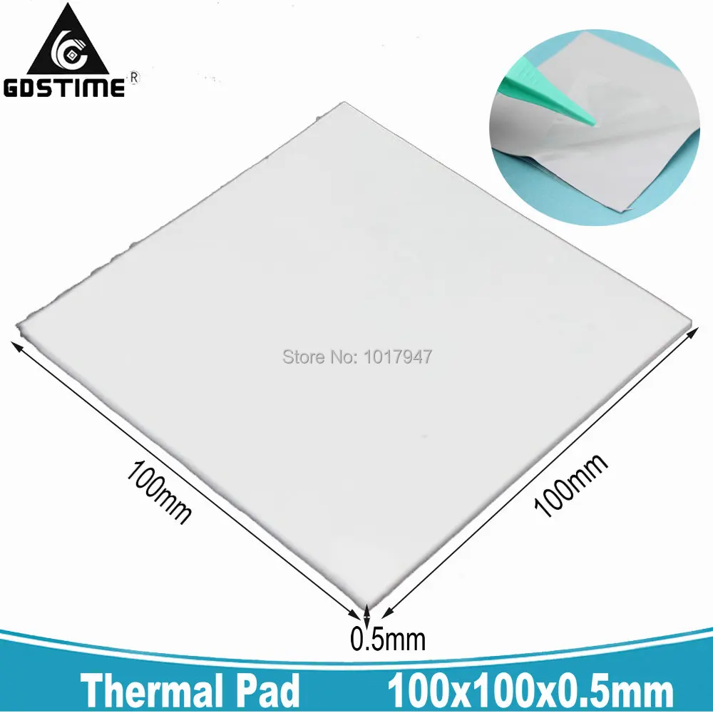 100 PCS LOT 100mm x 100mm x 0.5mm White GPU SMD DIP IC Silicone Compound Conductive Thermal Pads Pad
100 PCS LOT 100mm x 100mm x 0.5mm White GPU SMD DIP IC Silicone Compound Conductive Thermal Pads Pad