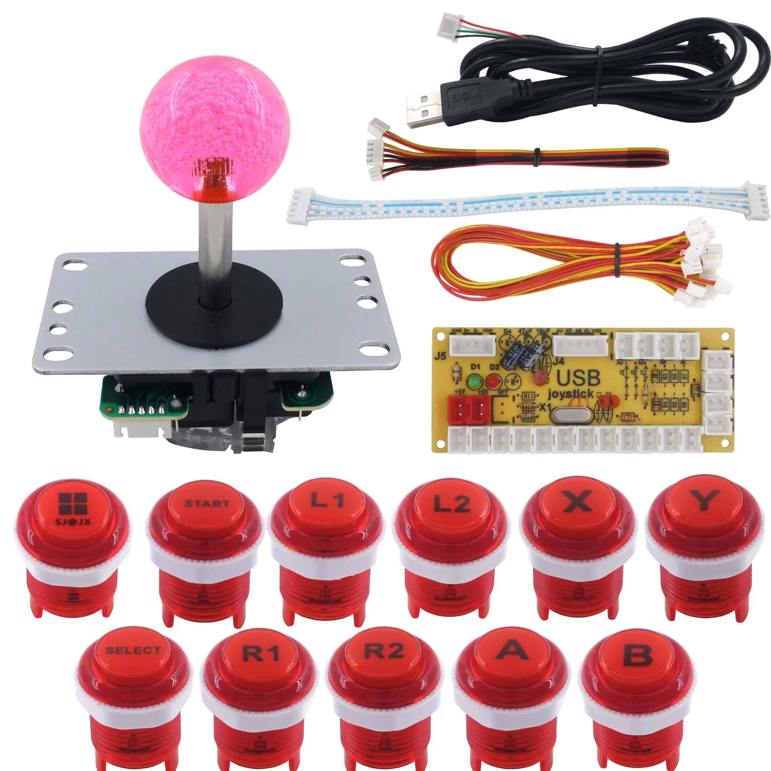 SJ@JX Arcade Game DIY Kit Mechanical Keyboard Switch Logo Button Zero Delay USB Encoder Arcade Joystick Controller
SJ@JX Arcade Game DIY Kit Mechanical Keyboard Switch Logo Button Zero Delay USB Encoder Arcade Joystick Controller