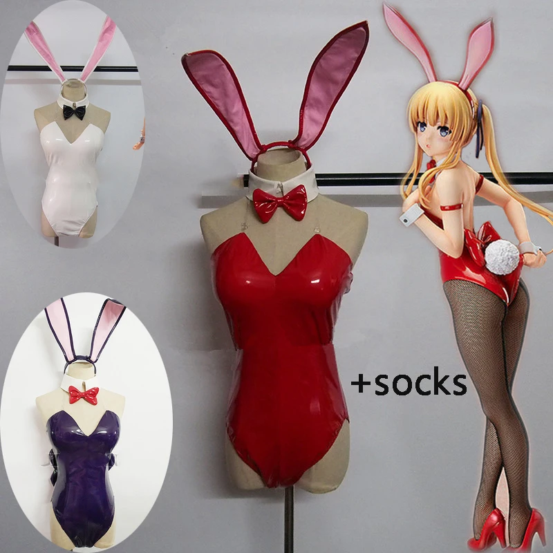 Sexy Bunny Girl Cosplay Costume Jumpsuit one-pieces Saenai Hiroin no Sodatekata Eriri Spencer Sawamura PU Suit Halloween sock
Sexy Bunny Girl Cosplay Costume Jumpsuit one-pieces Saenai Hiroin no Sodatekata Eriri Spencer Sawamura PU Suit Halloween sock