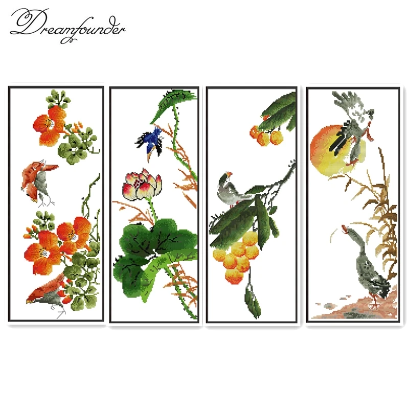 Spring summer autumn and winter cross stitch kit aida 14ct 11ct count printed canvas stitches embroidery DIY handmade needlework
Spring summer autumn and winter cross stitch kit aida 14ct 11ct count printed canvas stitches embroidery DIY handmade needlework
