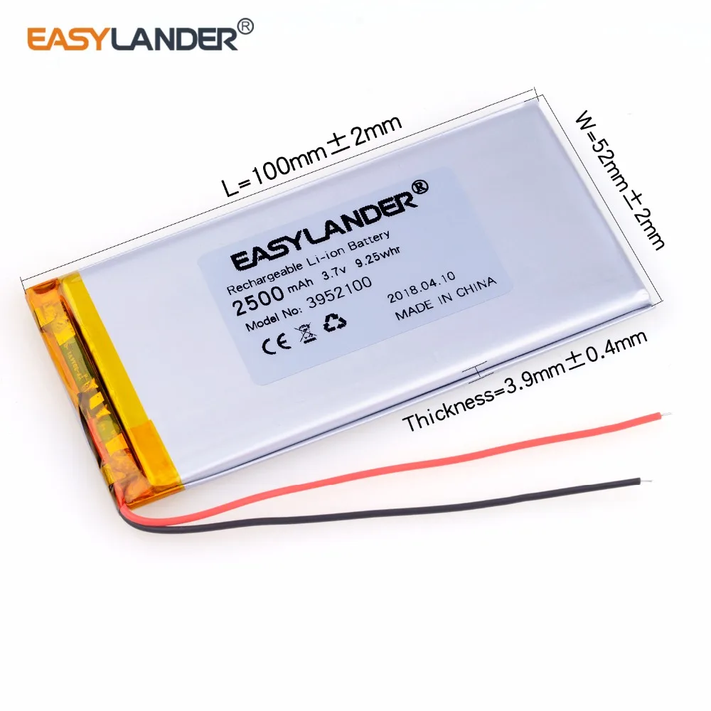 10 шт./партия, перезаряжаемые литий-ионные полимерные батарейки 3,7 в 2500 мАч 3952100
10 шт./партия, перезаряжаемые литий-ионные полимерные батарейки 3,7 в 2500 мАч 3952100