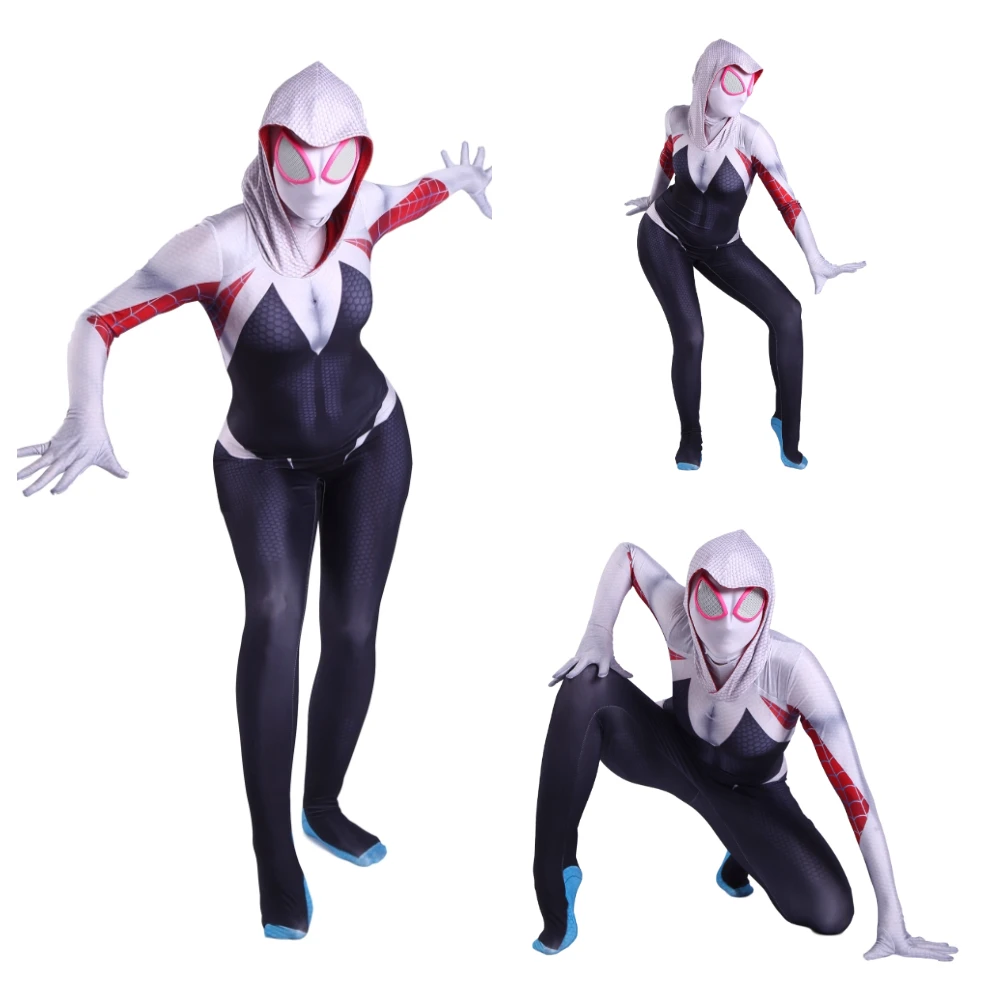 Женский костюм для косплея Gwen Stacy, комбинезон из спандекса с 3D-принтом, комбинезон для Хэллоуина
Женский костюм для косплея Gwen Stacy, комбинезон из спандекса с 3D-принтом, комбинезон для Хэллоуина