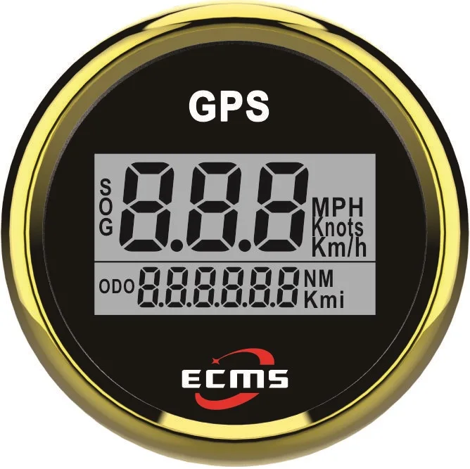 Marine Boat Automotive GPS Speedometer Gauge 0-999Knot 9-32V 52mm 316L Golden Bezel Black Dial 800-00173
Marine Boat Automotive GPS Speedometer Gauge 0-999Knot 9-32V 52mm 316L Golden Bezel Black Dial 800-00173