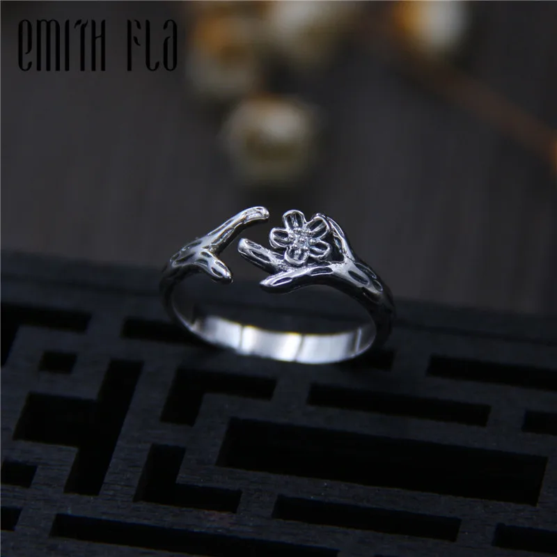 Genuine 925 Sterling Silver Female Vintage Open Rings Peach Branches Design Fashion Jewelry For Women Opening Adjustable Ring
Genuine 925 Sterling Silver Female Vintage Open Rings Peach Branches Design Fashion Jewelry For Women Opening Adjustable Ring