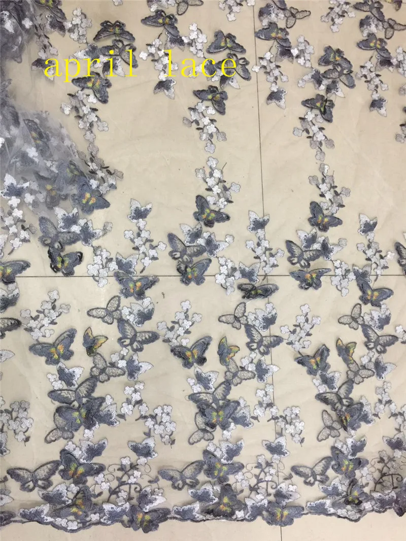 stock HIG006# 5 yards 3D GREY butterfly embroidery tulle mesh lace fabric for sawing bridal wedding dress
stock HIG006# 5 yards 3D GREY butterfly embroidery tulle mesh lace fabric for sawing bridal wedding dress