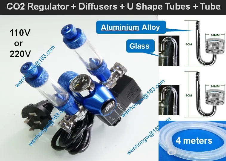 Aquarium DICI CO2 Regulator, DC02-06, Solenoid Check Valve, Speed control Valve, double bubble counters, Cylinders Pressure
Aquarium DICI CO2 Regulator, DC02-06, Solenoid Check Valve, Speed control Valve, double bubble counters, Cylinders Pressure