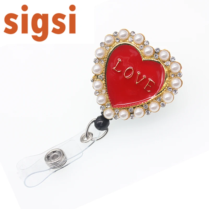 100pcs Fancy Heart shape pearl rhinestone enamel badge reel Love in heart ID badge holder for Valentine's Day gift
100pcs Fancy Heart shape pearl rhinestone enamel badge reel Love in heart ID badge holder for Valentine's Day gift
