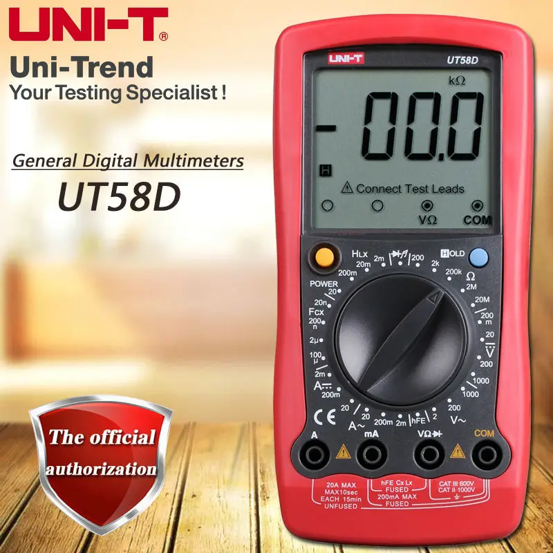 UNI-T UT58A/UT58B/UT58C/UT58D/UT58E manual range new standard digital multimeter/full range overload protection
UNI-T UT58A/UT58B/UT58C/UT58D/UT58E manual range new standard digital multimeter/full range overload protection