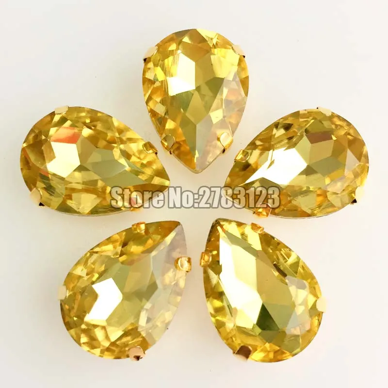 light yellow AAA Glass Crystal sew on claw stones Gold bottom loose rhinestones diy/Clothing accessories SWLJ04
light yellow AAA Glass Crystal sew on claw stones Gold bottom loose rhinestones diy/Clothing accessories SWLJ04