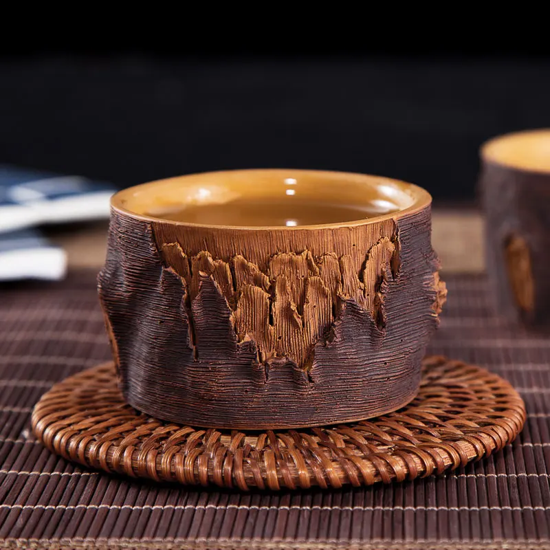 80ml Imitation Wood Purple Clay Tea Cups Pure Hand-Carving Chinese Kungfu Tea Mugs Authentic Zisha Tea Set Best Teaware Gift
80ml Imitation Wood Purple Clay Tea Cups Pure Hand-Carving Chinese Kungfu Tea Mugs Authentic Zisha Tea Set Best Teaware Gift