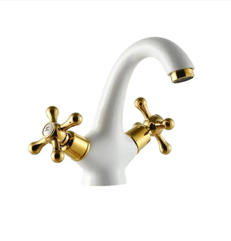 fashion brass gold bathroom basin faucet Sink Crane hot and cold basin faucet sink faucet with cross handle
fashion brass gold bathroom basin faucet Sink Crane hot and cold basin faucet sink faucet with cross handle