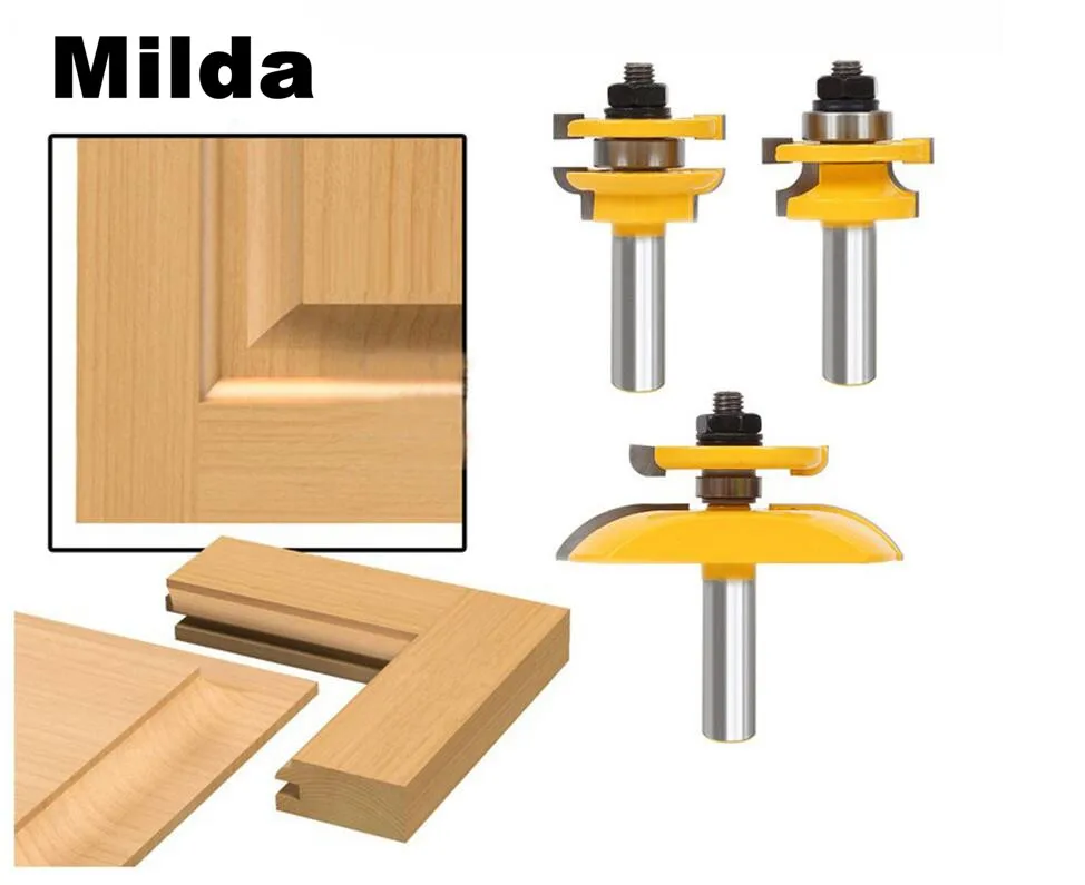 3 Pcs 1/2'' Shank Rail & Stile Ogee Blade Cutter Panel Cabinet Router Bits Set Milling cutter Power Tools Door knife Wood Cutter
3 Pcs 1/2'' Shank Rail & Stile Ogee Blade Cutter Panel Cabinet Router Bits Set Milling cutter Power Tools Door knife Wood Cutter