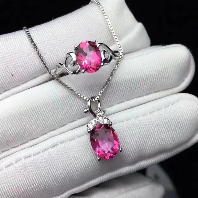 Fine Jewelry Sets For Women 100% 925 Silver Natural Pink Topaz Oval Gemstone Ring Necklaces Pendants 2PCS Set Classic CCS003-5
Fine Jewelry Sets For Women 100% 925 Silver Natural Pink Topaz Oval Gemstone Ring Necklaces Pendants 2PCS Set Classic CCS003-5