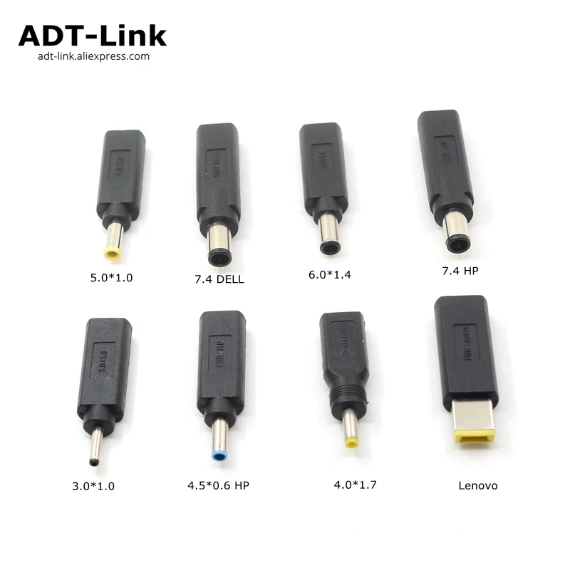 Laptop Charger Adapter Converter USB Type C Female Dc Power Jack to 7.4*5.0mm 4.5*3.0mm 5.5*2.5mm for Lenovo Asus Adapter Laptop
Laptop Charger Adapter Converter USB Type C Female Dc Power Jack to 7.4*5.0mm 4.5*3.0mm 5.5*2.5mm for Lenovo Asus Adapter Laptop
