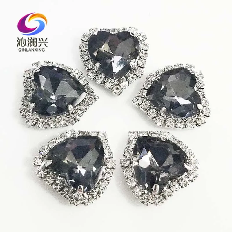 Heart Shape Grey Color Crystal Glass Rhinestones, Silver Base Sew on Buckle, Used for Needlework, DIY/Jewelry/sewing Accessories
Heart Shape Grey Color Crystal Glass Rhinestones, Silver Base Sew on Buckle, Used for Needlework, DIY/Jewelry/sewing Accessories