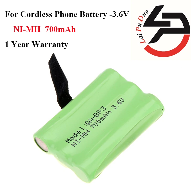 New Arrival 3.6V 700mAh Ni-MH Cordless Phone Rechargeable Battery GA-BP3 CPB9607 Replacement Pack Fits Cobra PR145 PR150 PR155
New Arrival 3.6V 700mAh Ni-MH Cordless Phone Rechargeable Battery GA-BP3 CPB9607 Replacement Pack Fits Cobra PR145 PR150 PR155