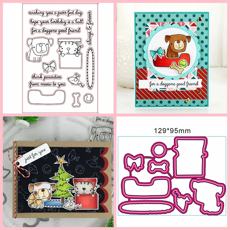 CAT AND DOG Metal Cutting Dies And Clear Stamp DIY Embossing Handicraft Scrapbooking Paper Card Photo Album Making Stencil
CAT AND DOG Metal Cutting Dies And Clear Stamp DIY Embossing Handicraft Scrapbooking Paper Card Photo Album Making Stencil