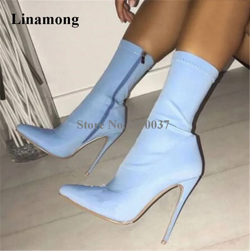 New Fashion Women Sexy Pointed Toe Stiletto Heel Short Boots Grey Blue Suede Leather Bandage Elastic High Heel Ankle Boots
New Fashion Women Sexy Pointed Toe Stiletto Heel Short Boots Grey Blue Suede Leather Bandage Elastic High Heel Ankle Boots