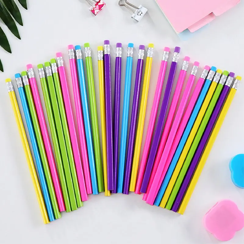 100pcs wooden pencil candy color triangle pencils with eraser cute kids school office writing supplies drawing pencil graphite
100pcs wooden pencil candy color triangle pencils with eraser cute kids school office writing supplies drawing pencil graphite