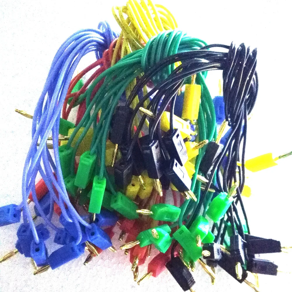 50PCS 5 color Gold 2mm Banana Plug 30cm Cable for 2.0MM Binding Post Test Probes
50PCS 5 color Gold 2mm Banana Plug 30cm Cable for 2.0MM Binding Post Test Probes