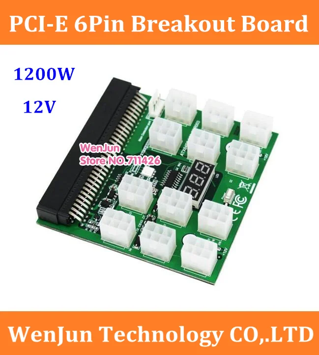 High Quality PCI-E 12*6Pin Power Supply Breakout Board Adapter 1200w/750w 12V for (1200W) GPU Mining breakout board
High Quality PCI-E 12*6Pin Power Supply Breakout Board Adapter 1200w/750w 12V for (1200W) GPU Mining breakout board