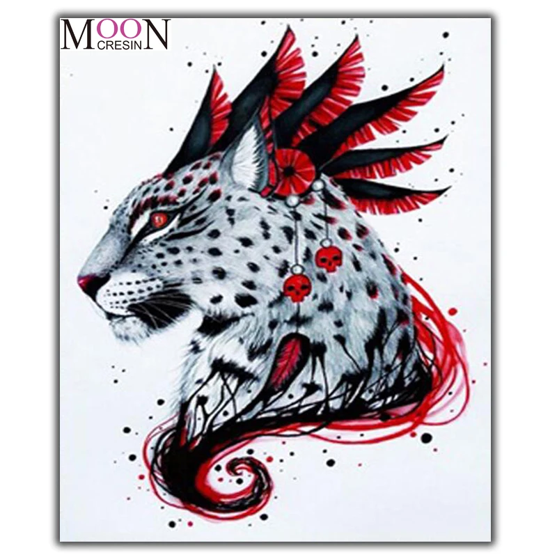 MOONCRESIN Diamond Painting Cross Stitch Leopard Wearing Red Feather Diy Diamond Mosaic Full Round Diamond Embroidery Decoration
MOONCRESIN Diamond Painting Cross Stitch Leopard Wearing Red Feather Diy Diamond Mosaic Full Round Diamond Embroidery Decoration