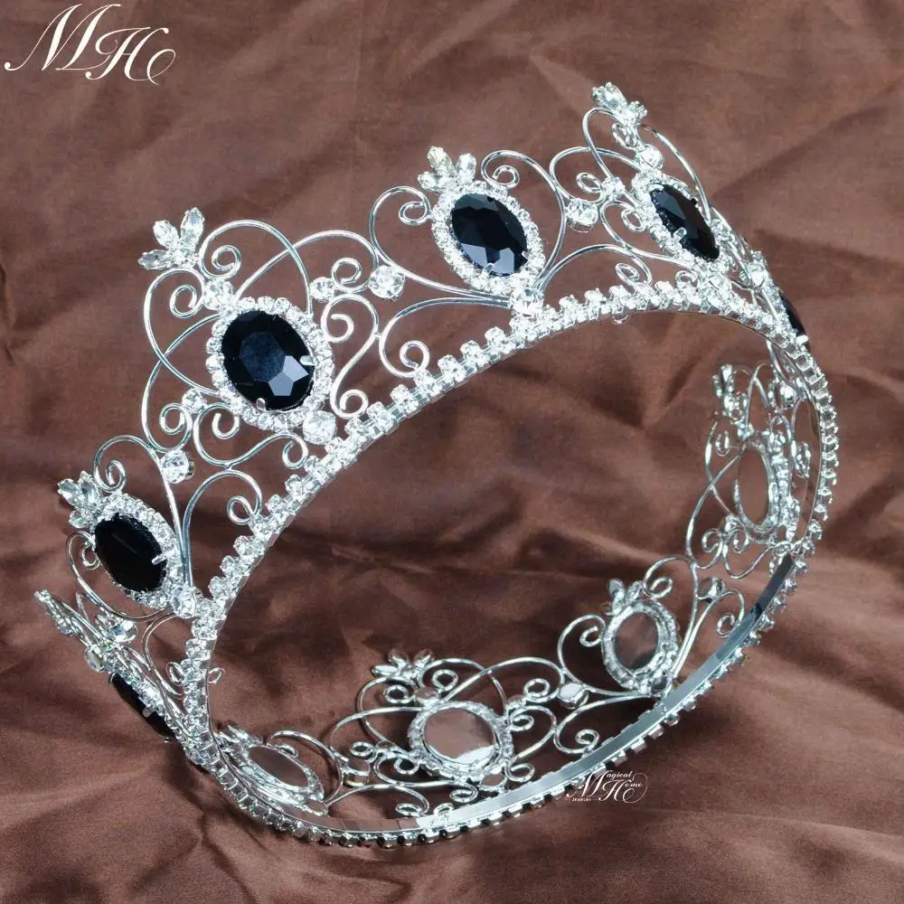 King Prince Black Stones Crystal Crowns Full Round Circle Tiaras Wedding Bridal Pageant Prom Party Accessories Men Headpiece
King Prince Black Stones Crystal Crowns Full Round Circle Tiaras Wedding Bridal Pageant Prom Party Accessories Men Headpiece