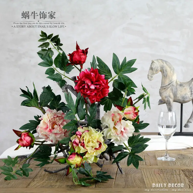 Real touch High simulation 2 heads artificial peony flowers 60cm decorative felt peony flower bunch wholesale 6pcs/lot
Real touch High simulation 2 heads artificial peony flowers 60cm decorative felt peony flower bunch wholesale 6pcs/lot