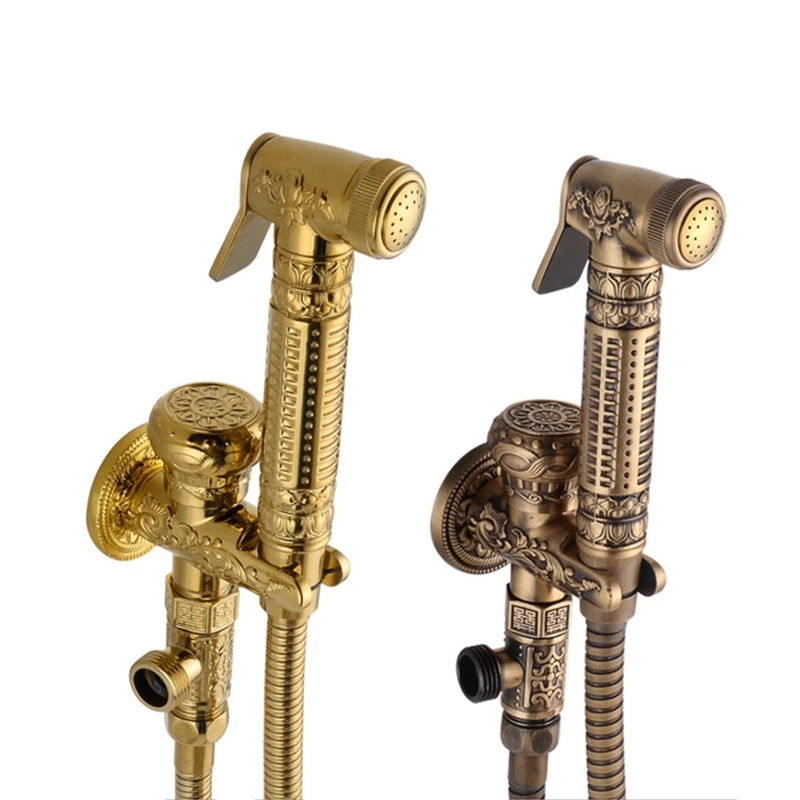 European Antique Gold Copper Toilet Spray Gun Faucet +1.5m Hose + Angle Valve Tap Show Head
European Antique Gold Copper Toilet Spray Gun Faucet +1.5m Hose + Angle Valve Tap Show Head