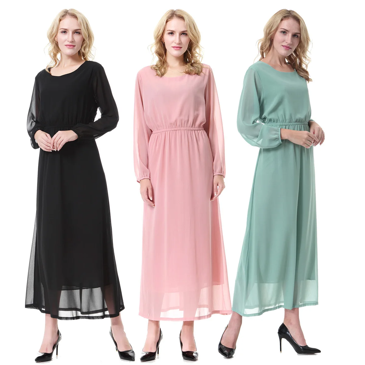 Muslim Women Long Sleeve Dubai Dress Maxi Abaya Jalabiya Islamic Clothing Robe Moroccan Elegant Casual Solid Dress 3 Color
Muslim Women Long Sleeve Dubai Dress Maxi Abaya Jalabiya Islamic Clothing Robe Moroccan Elegant Casual Solid Dress 3 Color