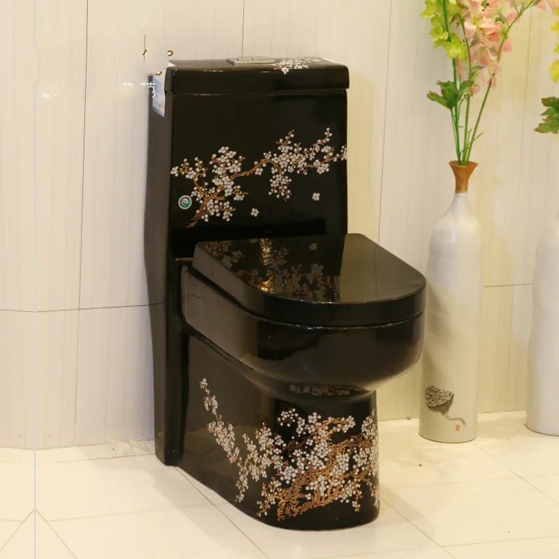 Art Toilet Siphon Silent Water Saving Art Toilet Gold Paint Pool Black Flowers Painted Gold Toilet seat
Art Toilet Siphon Silent Water Saving Art Toilet Gold Paint Pool Black Flowers Painted Gold Toilet seat
