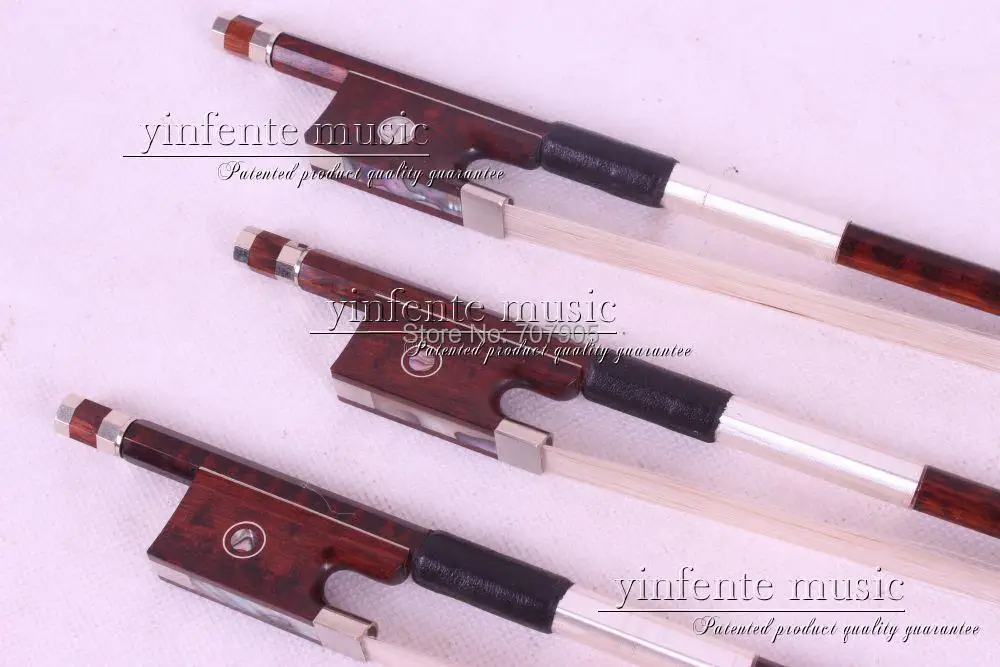 3 pcs Snake Wood Violin Bow 4/4 Straight Pretty inlay High Quality # R 13+1
3 pcs Snake Wood Violin Bow 4/4 Straight Pretty inlay High Quality # R 13+1