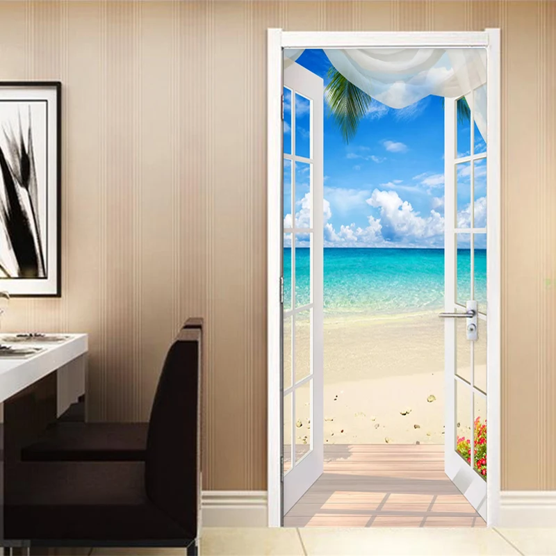 PVC Self-adhesive Door Sticker Window Sandy Beach Seascape 3D Photo Wallpaper Mural Living Room Bedroom Door Decoration Stickers
PVC Self-adhesive Door Sticker Window Sandy Beach Seascape 3D Photo Wallpaper Mural Living Room Bedroom Door Decoration Stickers