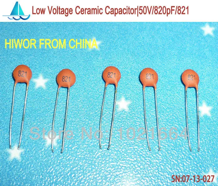 (1000pcs/lot)(Ceramic Capacitors|Low) 50V 820pF 821, Low Voltage Ceramic Disc Capacitor, TOL.10%
(1000pcs/lot)(Ceramic Capacitors|Low) 50V 820pF 821, Low Voltage Ceramic Disc Capacitor, TOL.10%