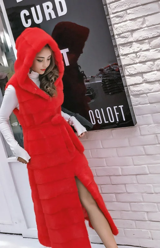 Women Rabbit Fur Vest With Hood Belt Winter Real Nature Rabbit Fur Coat X-Long Custom Size Jacket Free Shipping S191112
Women Rabbit Fur Vest With Hood Belt Winter Real Nature Rabbit Fur Coat X-Long Custom Size Jacket Free Shipping S191112
