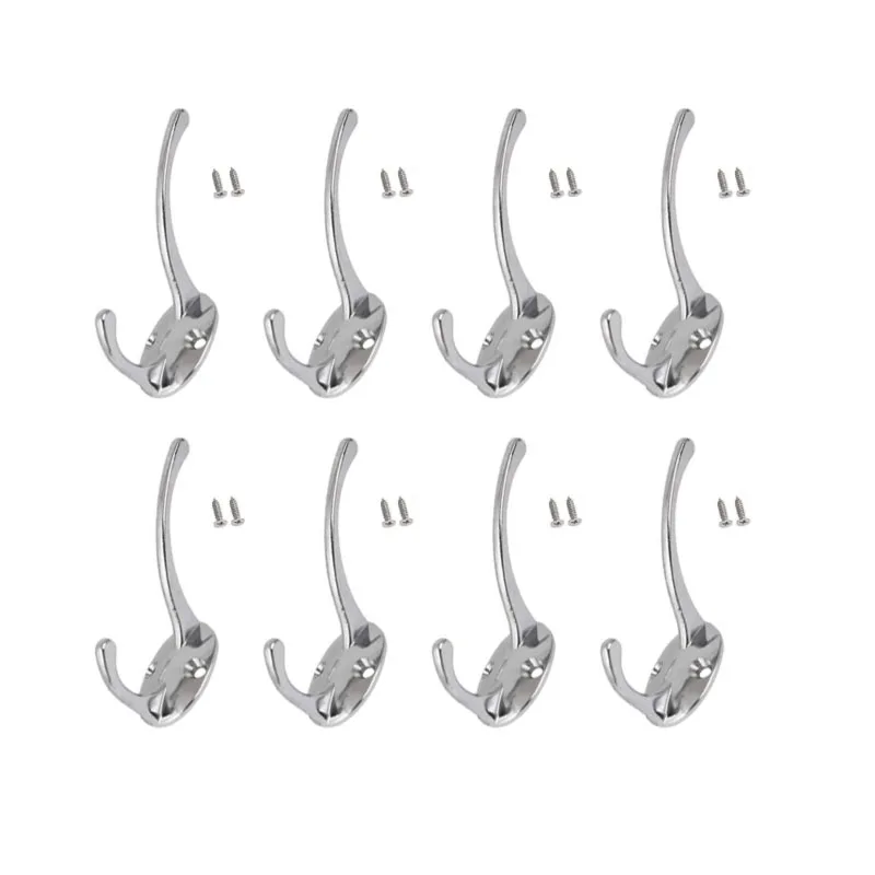 8pcs Wall Mounted Heavy Duty Double Hanger Hooks Coat Hat Hook witth Install Screws (Silver Tone)
8pcs Wall Mounted Heavy Duty Double Hanger Hooks Coat Hat Hook witth Install Screws (Silver Tone)