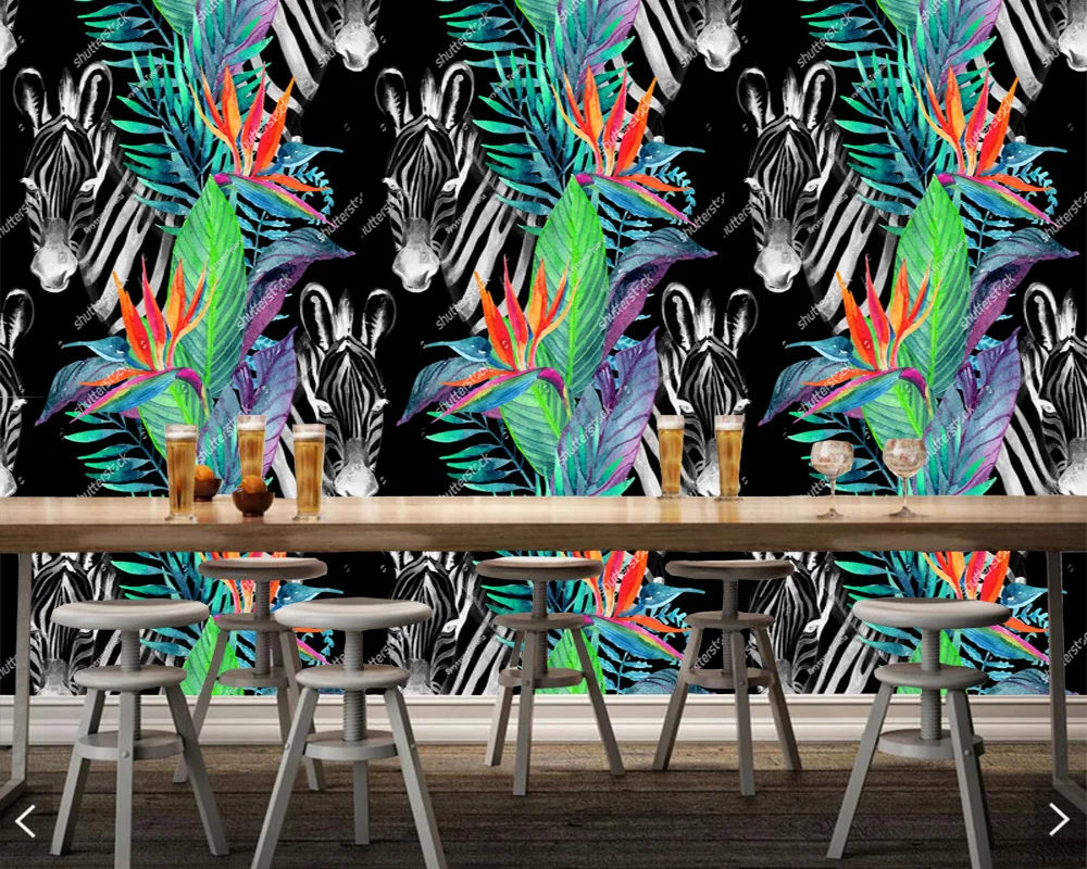 Custom natural wallpaper,Zebra and exotic flowers murals for living room bedroom children's room sofa backdrop wall wallpaper
Custom natural wallpaper,Zebra and exotic flowers murals for living room bedroom children's room sofa backdrop wall wallpaper
