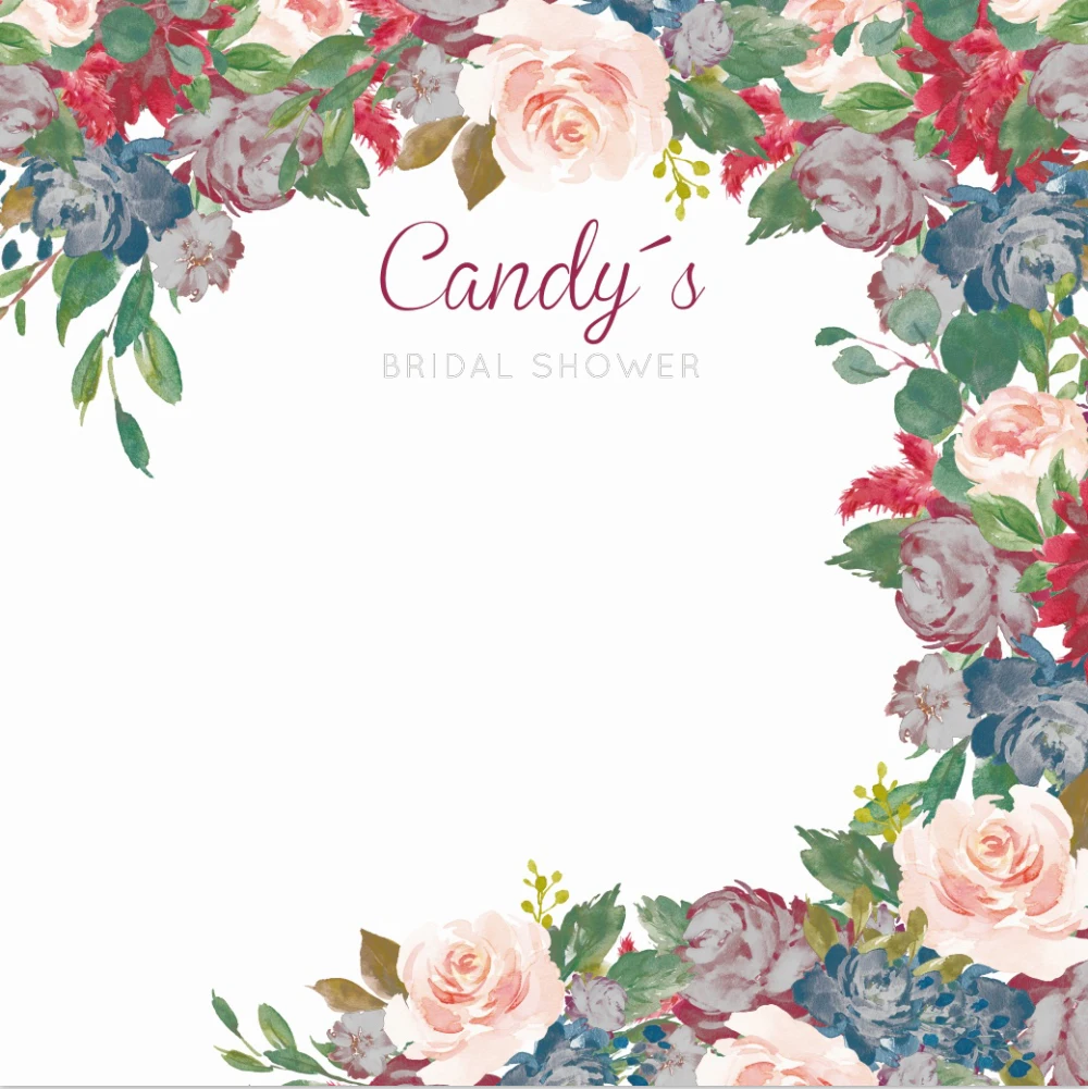 10x10ft Light Pink Burgundy Floral Bridal Shower Party Custom Seamless Washable Wrinkle Free Photo Background Backdrop Polyester
10x10ft Light Pink Burgundy Floral Bridal Shower Party Custom Seamless Washable Wrinkle Free Photo Background Backdrop Polyester