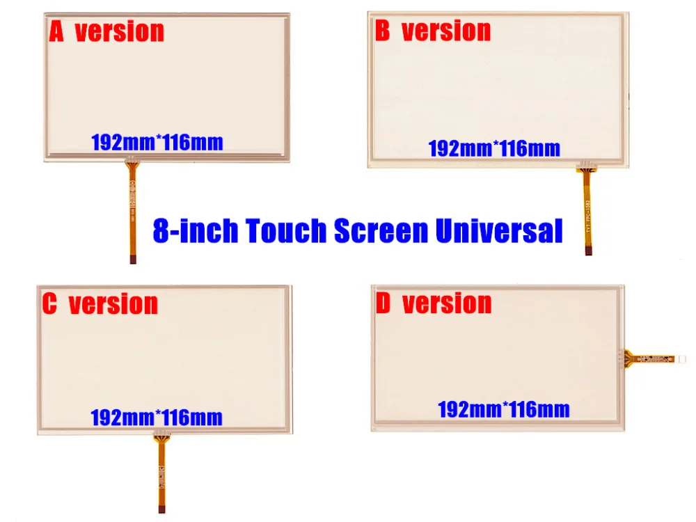 New 8''inch 192mm*116mm Touch Screen Panel Universal for Car Navigation DVD, HSD080IDW1 - C00/C01, AT080TN64, AT080TN03
New 8''inch 192mm*116mm Touch Screen Panel Universal for Car Navigation DVD, HSD080IDW1 - C00/C01, AT080TN64, AT080TN03
