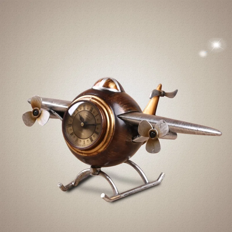 Classic aircraft resin clock Retro spiral aircraft clocks European-style home furnishings
Classic aircraft resin clock Retro spiral aircraft clocks European-style home furnishings