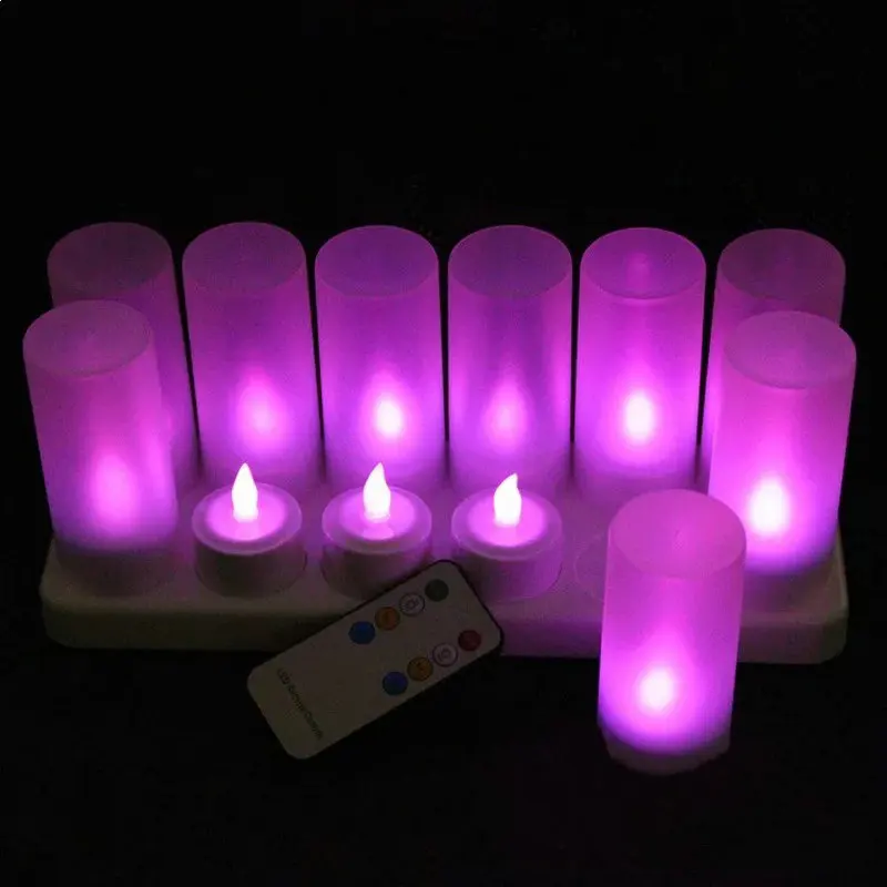 Remote control 12pcs LED Rechargeable Flameless TeaLight Glow candle lamp 8 key timer function Wedding party table decor-Purple
Remote control 12pcs LED Rechargeable Flameless TeaLight Glow candle lamp 8 key timer function Wedding party table decor-Purple