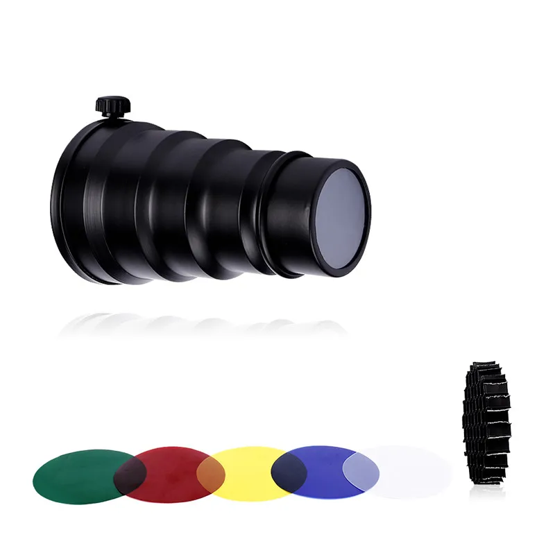 1PCS Conical Flash Snoot Light Modifier with 50 Degree Honeycomb Color Filter for Canon Nikon Photography On-camera Speedlite
1PCS Conical Flash Snoot Light Modifier with 50 Degree Honeycomb Color Filter for Canon Nikon Photography On-camera Speedlite