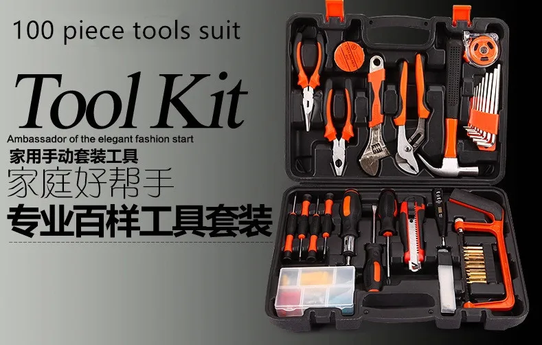 100 piece Hardware hand tool set woodworking power tools toolbox home kit combination Gift Set Repair Multifunction Tools
100 piece Hardware hand tool set woodworking power tools toolbox home kit combination Gift Set Repair Multifunction Tools