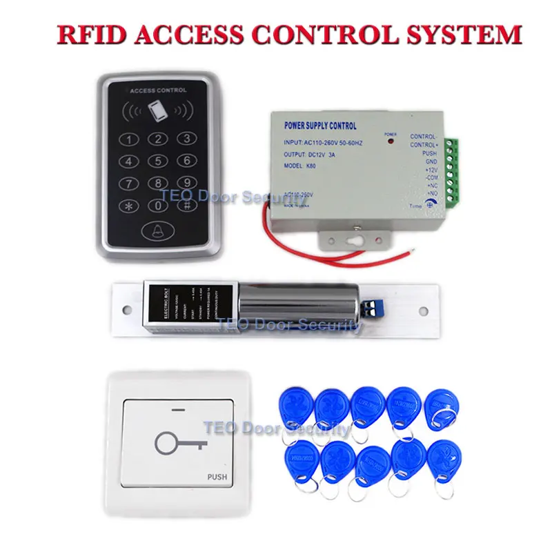 RFID ID Card Keyfobs Access Control Kit Holding Force Electric Bolt Door Lock Keyfobs One Door lock Access Control
RFID ID Card Keyfobs Access Control Kit Holding Force Electric Bolt Door Lock Keyfobs One Door lock Access Control