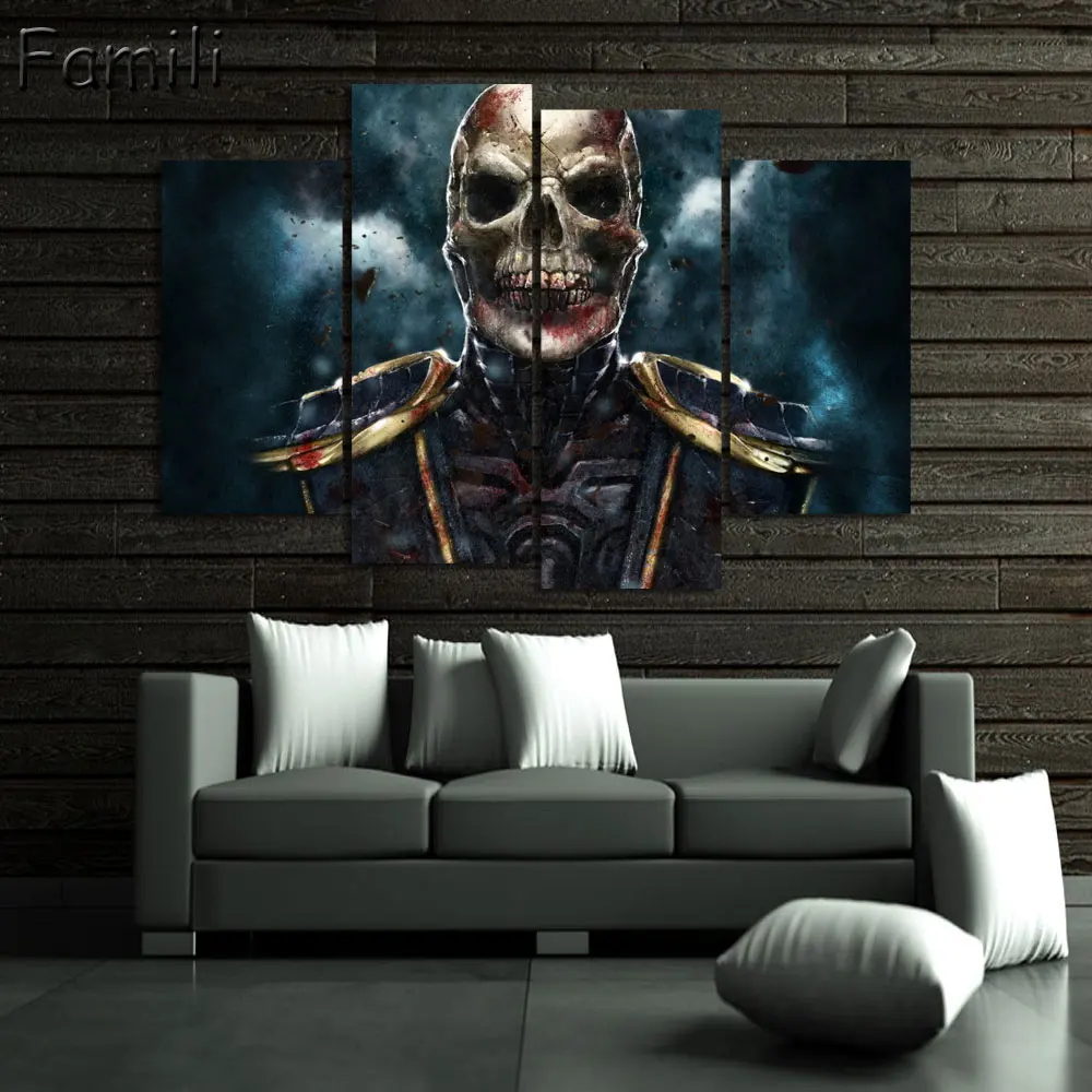New 4 Piece canvas art Skull Abstract Canvas Painting For Bar Decoration for home Wall Painting Modular Pictures poster
New 4 Piece canvas art Skull Abstract Canvas Painting For Bar Decoration for home Wall Painting Modular Pictures poster