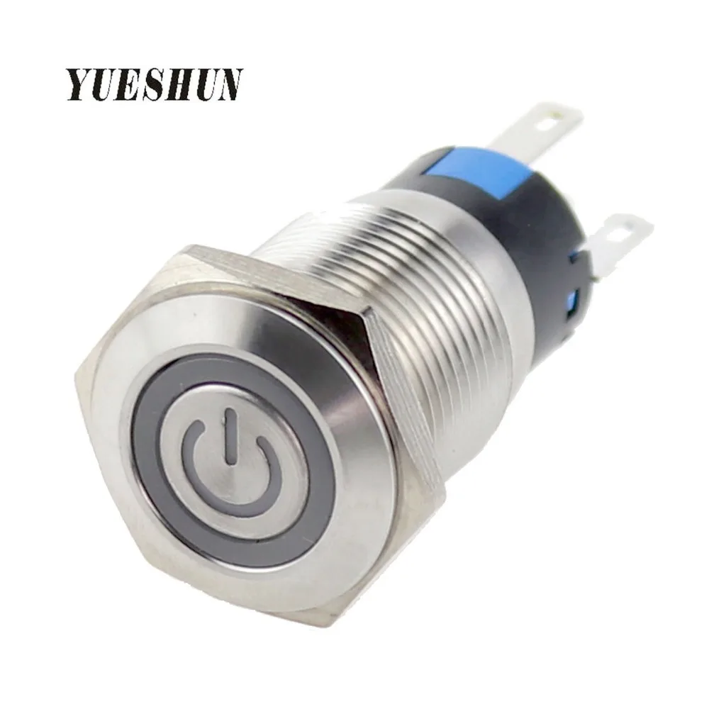 YUESHUN 16mm LED Push Button Switch Electrical Equipment Stainless Steel Switch Momentary Type Pin Terminal Power Switches
YUESHUN 16mm LED Push Button Switch Electrical Equipment Stainless Steel Switch Momentary Type Pin Terminal Power Switches